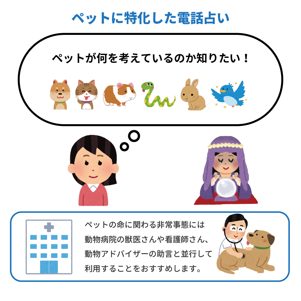 図解:ペットに特化した電話占い