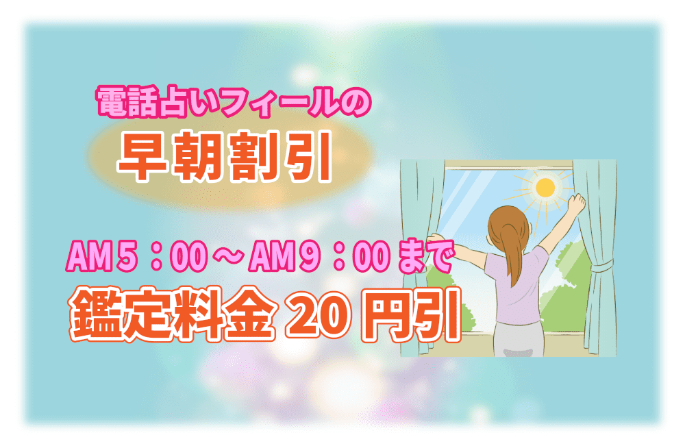 図解:電話占いフィールの早朝割引